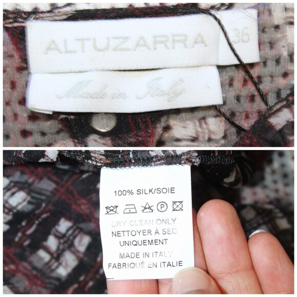 Altuzarra 100% silk sheer Women's Blouse Size 36/ Medium Stripped top Italy - Picture 8 of 9